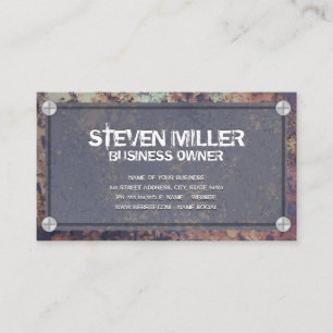 Carte De Visite Bordure métallique rustique   Arrière - plan Grung