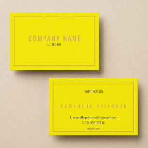 Carte De Visite Bordure or mince néon jaune