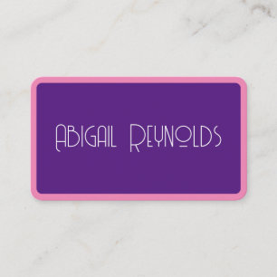 Carte De Visite Bordure rose sur violet