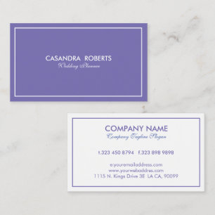 Carte De Visite Bordure simple et réversible violet et blanc