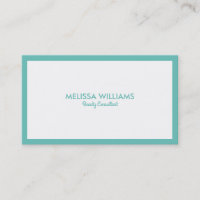 Bordure simple minimaliste blanche et turquoise Bu