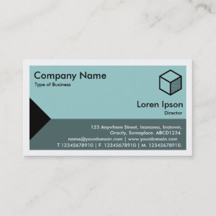 Carte De Visite Bordure Triangle - Nuances de Bleu Vert Clair