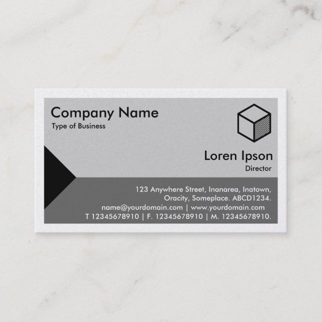 Carte De Visite Bordure Triangle - Nuances de Gris (Platine) (Devant)