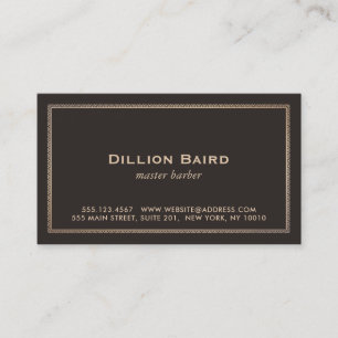 Carte De Visite Bordure Vintage or classique Brown foncé