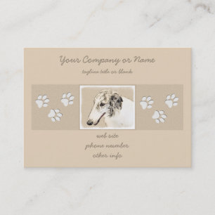 Carte De Visite Borzoi (Argent Brindle) Peinture Chien Art origina