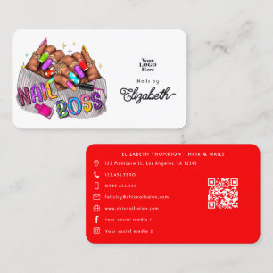 Carte De Visite Boss à ongles Vibrant Black Woman