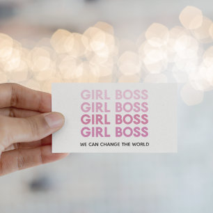 Carte De Visite Boss de fille rose moderne Meilleur cadeau de fill