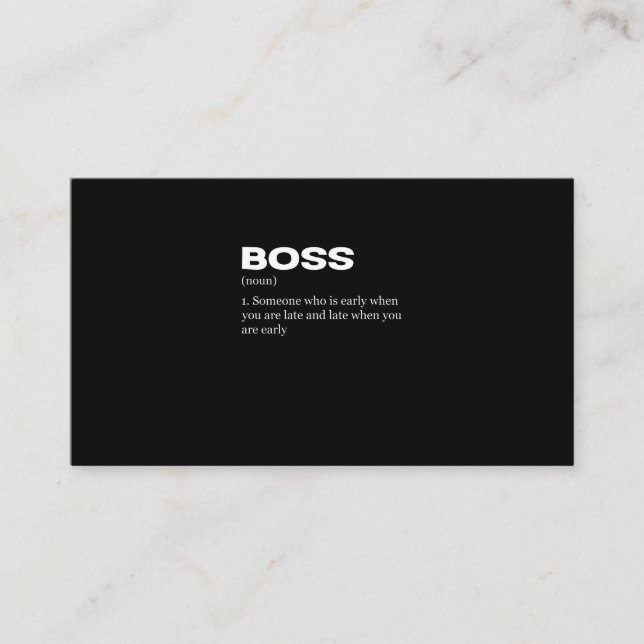 Carte De Visite Boss Funny Définition Joyeux Boss's Day (Devant)