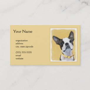 Carte De Visite Boston Terrier Peinture - Cute Original Chien Art