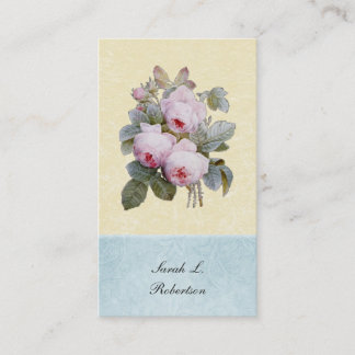 Carte De Visite Botanique de rose de l'anglais personnalisé