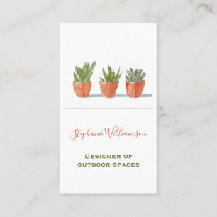 Carte De Visite Botanique de succulente à l'aquarelle