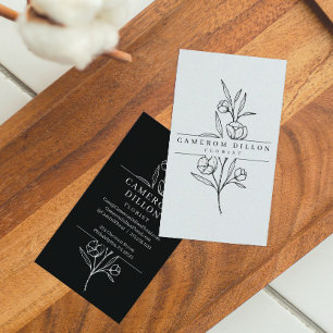 Carte de visite botanique Floriste dessiné à la ma