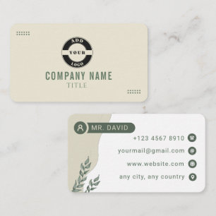 Carte de visite botanique verte minimaliste