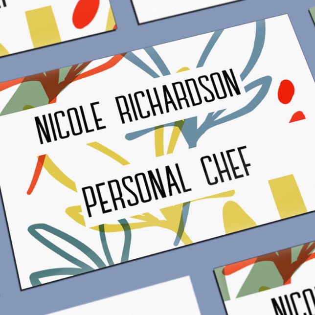 Carte De Visite Botaniques lumineuses Moderne Unique (bright botanical floral leaf business card modern trendy design)