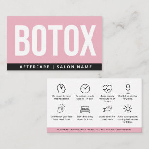 Carte De Visite Botox Lip Filler instructions Editable Aftercare