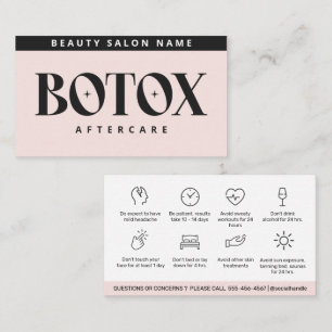 Carte De Visite Botox Lip Filler instructions Editable Aftercare 