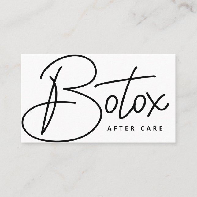 Carte De Visite Botox Lip Filler instructions Editable Aftercare (Devant)