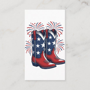 Carte De Visite Bottes de cowboy patriotiques conception de chemis