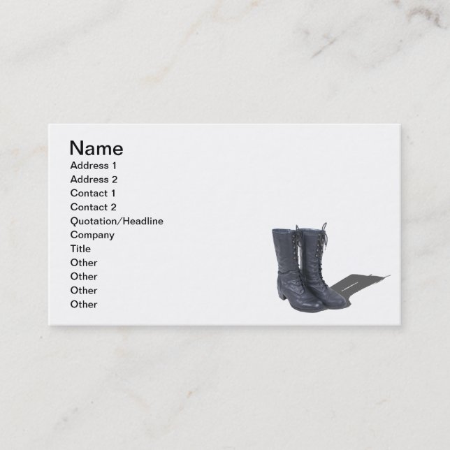 Carte De Visite Bottes vintages de noir (Devant)