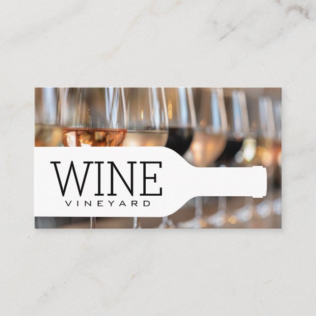 Carte De Visite Bottle Silhouette | Wine Tasting Collection (Devant)