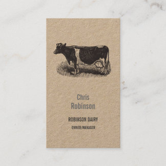 Carte De Visite Boucher de vaches laitières vintages