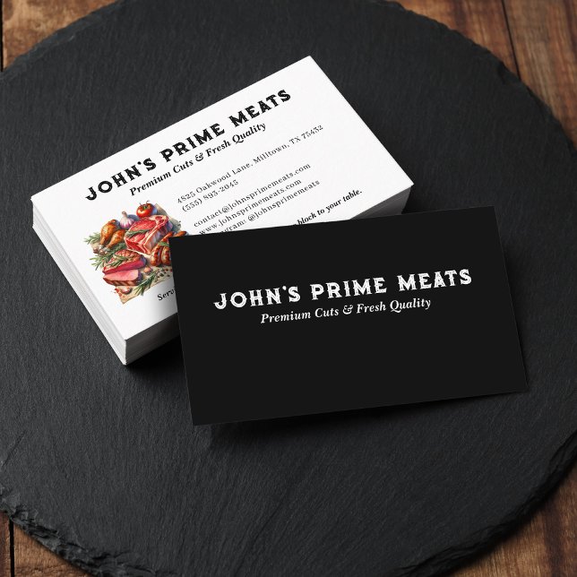 Carte De Visite Boucher viande de première qualité slogan & slogan (Créateur téléchargé)