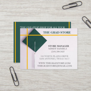 Carte De Visite Bouchon de graduation Turquoise vert et jaune