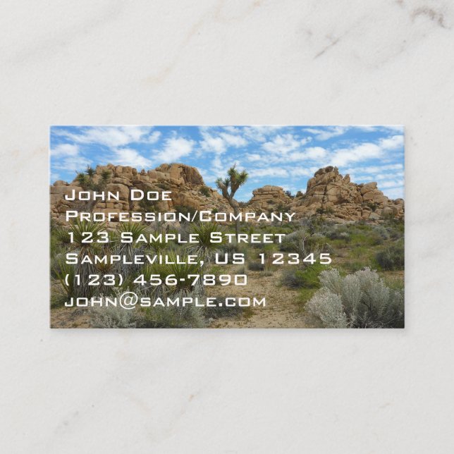 Carte De Visite Boucle de Barker Dam Trail dans le Parc national d (Devant)