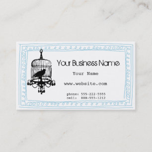 Carte de visite bouclé de griffonnage de cage à