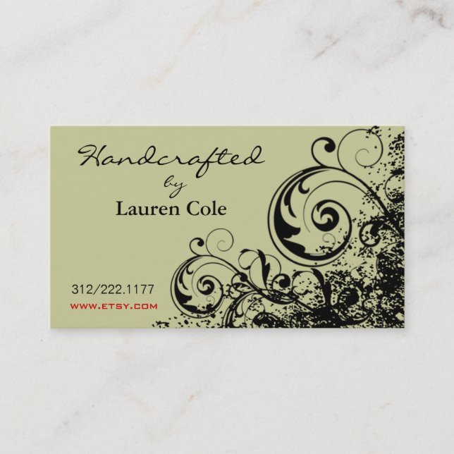 Carte De Visite Boucles audacieuses de grunge Handcrafted par les (Devant)