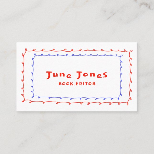 Carte De Visite Boucles de crayon scintillé Doodle fait main Whims (Devant)