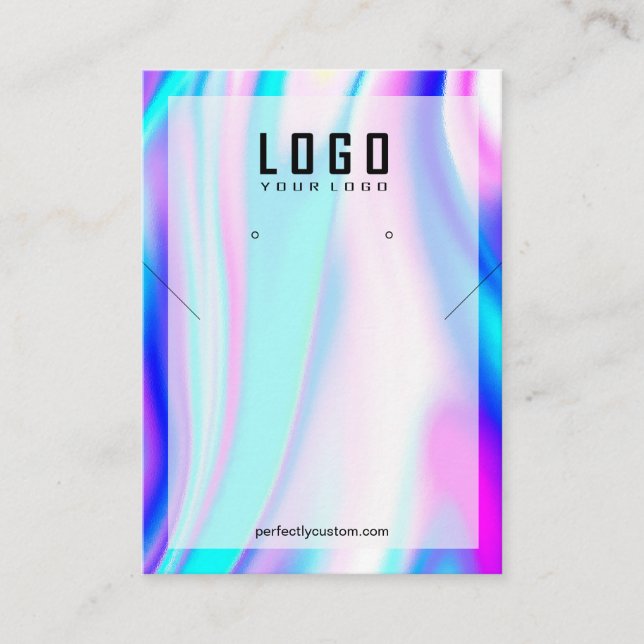 Carte De Visite Boucles d'oreilles de collier Unicorne Holographiq (Devant)