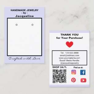 Carte De Visite Boucles d'oreilles en lavande Code QR social