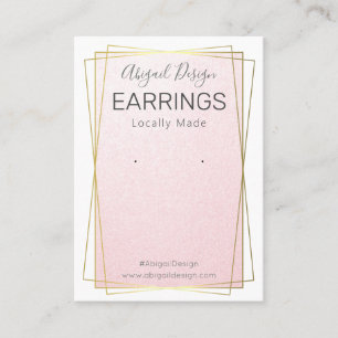 Carte De Visite Boucles d'oreilles en or Shimmer rose Afficher emb