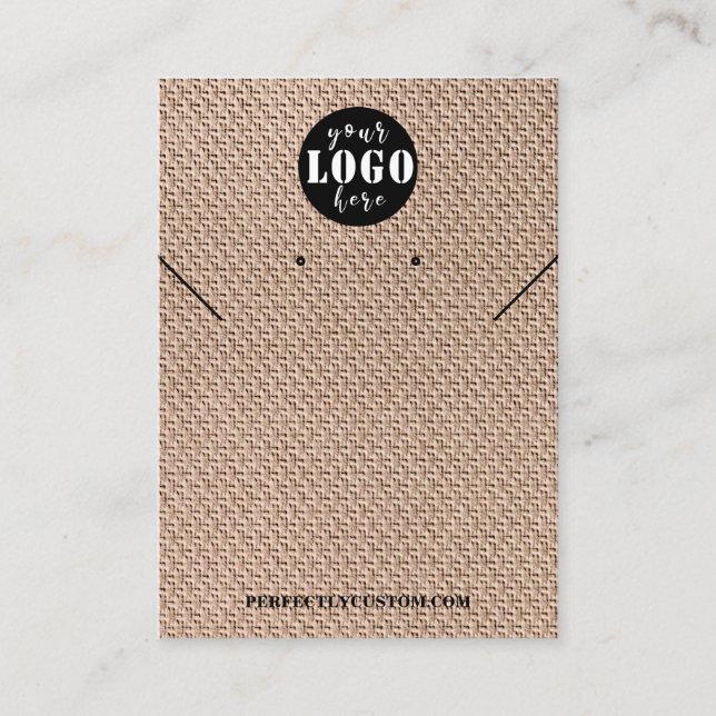 Carte De Visite boucles d'oreilles en papier brun (Devant)