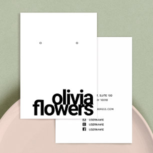 Carte De Visite Boucles d'oreilles modernes en noir et blanc