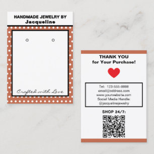 Carte De Visite Boucles d'oreilles Terra Cotta Faite main Points B