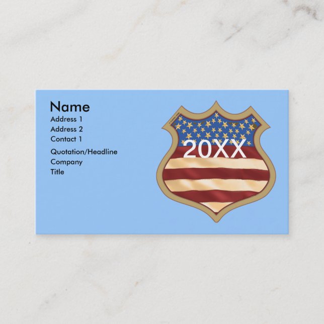 Carte de visite Bouclier de Campagne Politique (Devant)