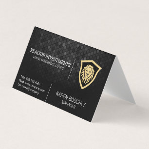 Carte De Visite Bouclier Lion   Logo Finance