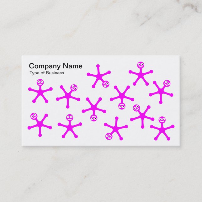 Carte De Visite Boucliers - Magenta sur blanc (Devant)