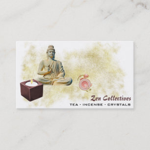 Carte De Visite *~* Bouddha Zen Tea Lotus Or