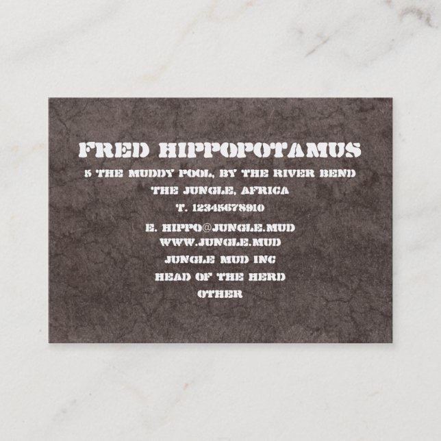 Carte De Visite Boue foncée (Devant)