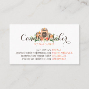 Carte De Visite Bougie à la cire de soja artisanale personnalisabl
