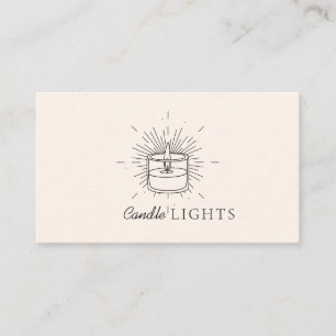 Carte De Visite Bougie artisanale beige élégante en soja