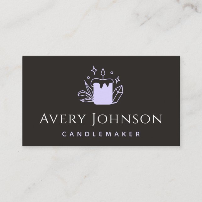 Carte De Visite Bougie artisanale et chandelier en pierre de crist (Devant)