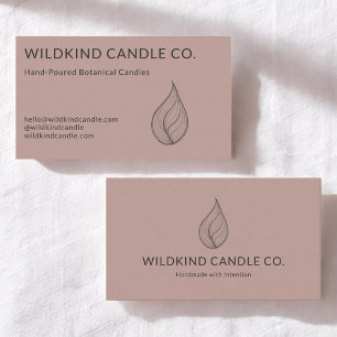 Carte De Visite Bougie Botanique Minimaliste Flamme Dessinée à la 