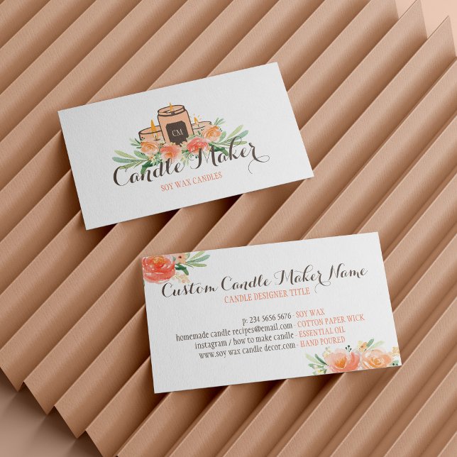 Carte De Visite Bougie cire de soja fait maison (Candle Soy Wax Homemade Business Card)