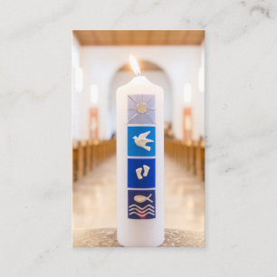 Carte De Visite Bougie de baptême de la prière de baptême