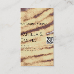 Carte De Visite Bougie de soja vanille ajouter QR businesInvitatio