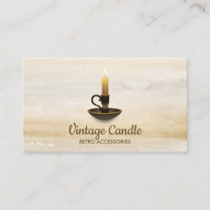 Carte De Visite Bougie vintage Aquarelle Boho